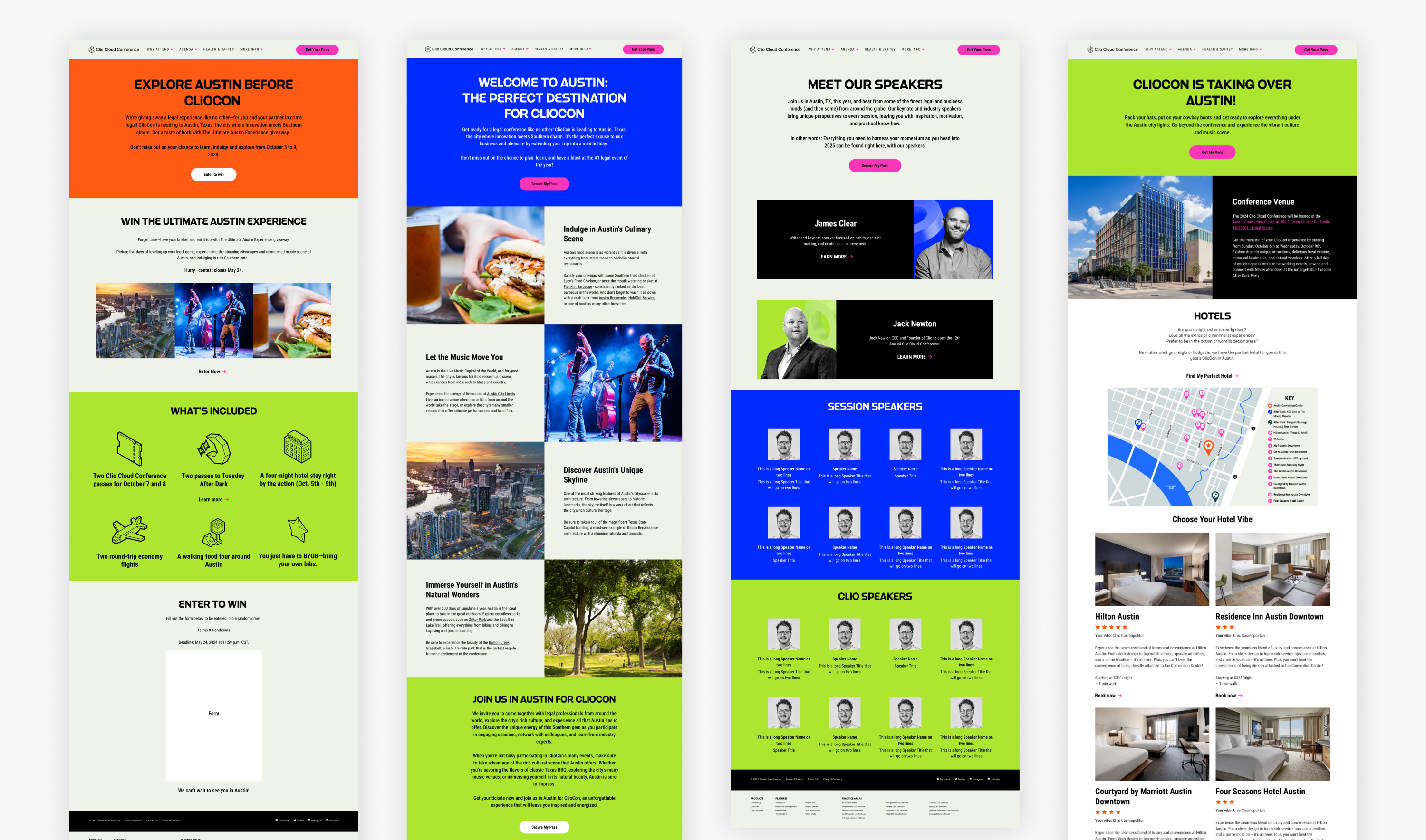 A selection of landing page designs.